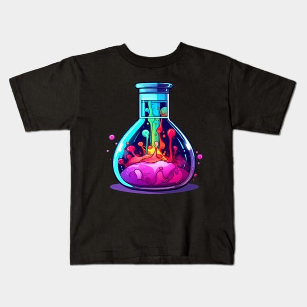 Chemistry Lesson Lab Vial Kids T-Shirt by Nightarcade